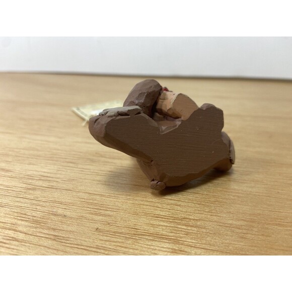 Blossom Bucket Christmas Bear With Birdhouse and Cardinal Resin Figurine 2 inch - Picture 7 of 8